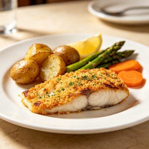 Herb Crusted Grilled Pollock