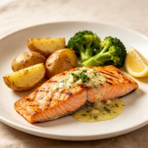 Garlic Butter Grilled Salmon