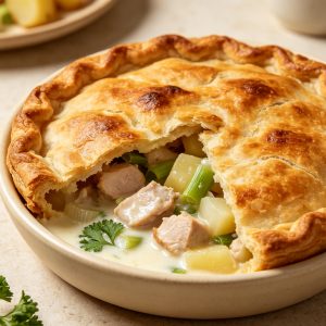 Creamy Chicken Leek Pie