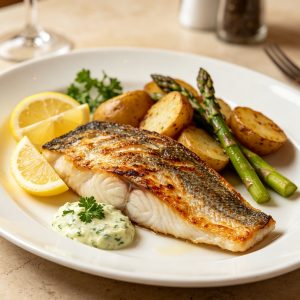 Grilled Sea Bass with Lemon